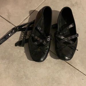 Zara black ballerina flats